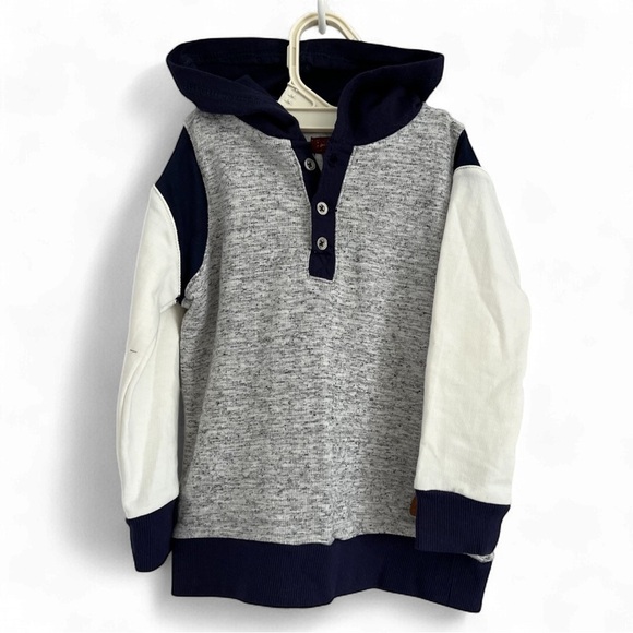 7 For All Mankind Gray and Navy Kids Hoodie - Picture 1 of 3